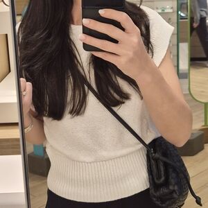 Ann Taylor Elegant White Sweater Knit Top